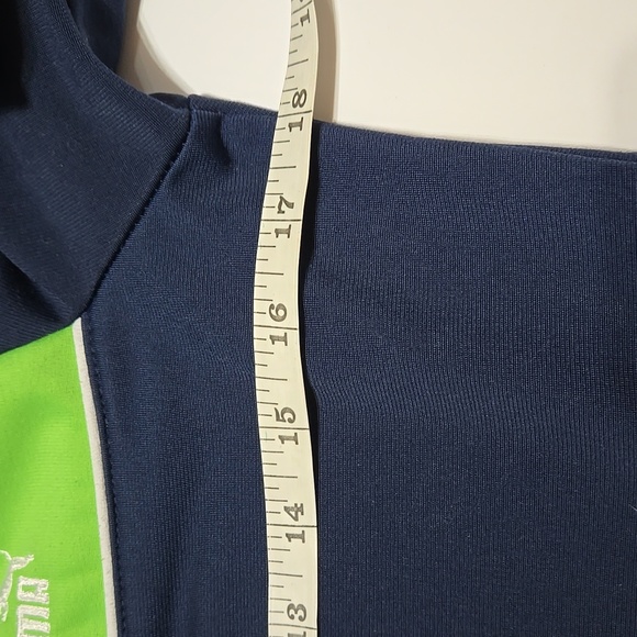 Puma Navy Blue & neon green full zip Jacket - Picture 3 of 8